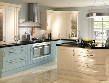 Inframe Kitchen With Units in Cream and Blue