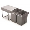 Second Nature Accessories - Pull-Out Waste Bin, 2 x 21 Litre Bins, For 400mm Cabinet