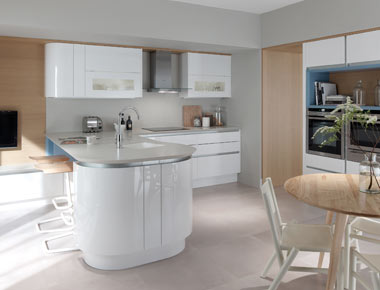 Handleless Kitchen With Curved Units