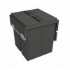 Second Nature Accessories - Pull-Out Waste Bin With Plastic Lid, 2 x 40 Litre Bins