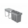Second Nature Accessories - Pull-Out Waste Bin, 3 x 10 Litre Bins, For Min 300mm Cab
