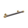 Second Nature Handles - Walton, Knurled pull handle, 128mm, Pewter/Satin Brass