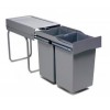 Second Nature Accessories - Pull-Out Waste Bin, 2 x 14 Litre, Full Extension Runners