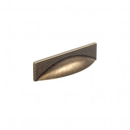 Alchester, Fluted cup handle, 96mm, Aged Brass