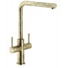 Second Nature Accessories - Aquerelli L spout tap, dual lever, Brushed Bronze