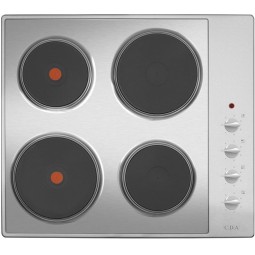 4 Solid Plate Electric Hob, Side Control, 6 Power Levels