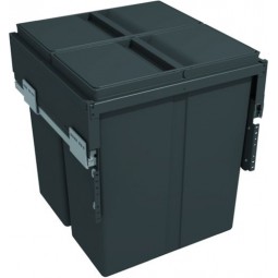 Pull-Out Waste Bin With Metal Lid (Fixed) 2 x 40 Litre Bins
