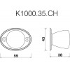 Round Knob With Backplate, 35mm Diameter Knob