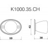 Round Knob With Backplate 35mm Diameter Knob