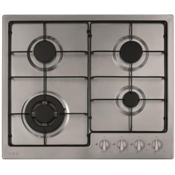 4 Burner Gas Hob, Enamel Pan Supports, Front Control