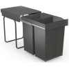 Second Nature Accessories - Pull-Out Waste Bin With Plastic Lid, 2 X 29 Litre Bins