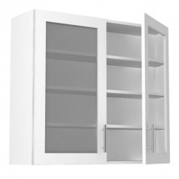 900 x 1000mm Double Glass Wall Unit - includes glass shelves