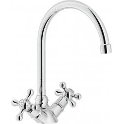 Grazia, dual control swan neck tap, Chrome