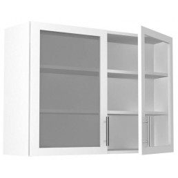 720 x 800mm Double Glass Wall Unit - includes glass shelves
