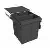 Second Nature Accessories - Pull-Out Wastebin With Metal Lid 2 x 40 Litre Bin