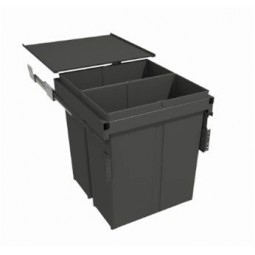 Pull-Out Wastebin With Metal Lid 2 x 40 Litre Bin