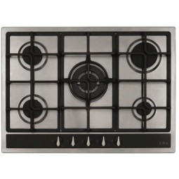 5 Burner Gas Hob, Cast Iron Pan Supports, Wok Burner