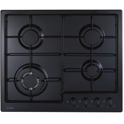 4 Burner Gas Hob, Enamel Pan Supports, Front Control