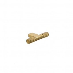 Arden, Fluted T bar handle, central hole centre, Aged Brass