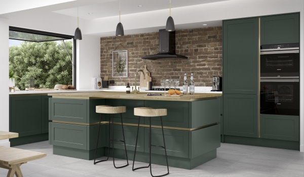 Clifden Handleless - Kitchen Stori Heritage Green - Kitchen Stori