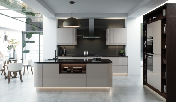 Strada Gloss Handleless Cashmere - Kitchen Stori