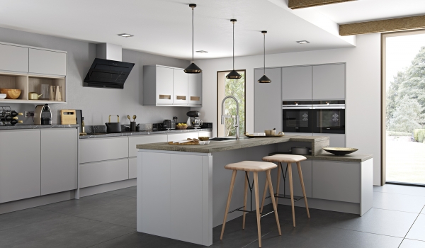 Strada Matt Handlesless Light Grey - Kitchen Stori