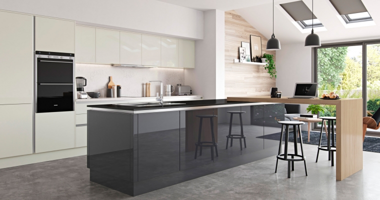 Zola Gloss Handleless Graphite - Kitchen Stori